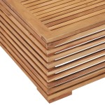 vidaXL Set masă grădină și taburet, pernă gri închis, lemn masiv tec vidaXL Set masă grădină și taburet, pernă gri închis, lemn masiv tec