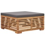 vidaXL Set masă grădină și taburet, pernă gri închis, lemn masiv tec vidaXL Set masă grădină și taburet, pernă gri închis, lemn masiv tec