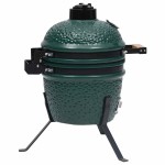 vidaXL Grătar cu afumătoare 2-în-1 Kamado, verde, 56 cm, ceramică