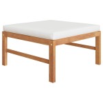 vidaXL Set mobilier grădină cu perne crem, 3 piese, lemn de tec