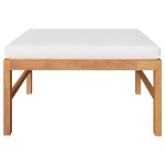 vidaXL Set mobilier grădină cu perne crem, 3 piese, lemn de tec