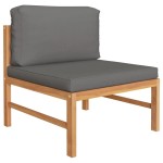 vidaXL Set mobilier grădină cu perne gri închis, 3 piese, lemn de tec vidaXL Set mobilier grădină cu perne gri închis, 3 piese, lemn de tec