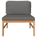 vidaXL Set mobilier grădină cu perne gri închis, 3 piese, lemn de tec vidaXL Set mobilier grădină cu perne gri închis, 3 piese, lemn de tec