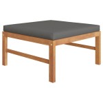 vidaXL Set mobilier grădină cu perne gri închis, 3 piese, lemn de tec vidaXL Set mobilier grădină cu perne gri închis, 3 piese, lemn de tec