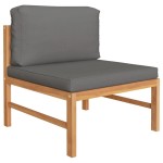 vidaXL Set mobilier de grădină cu perne gri închis, 2 piese, lemn tec vidaXL Set mobilier de grădină cu perne gri închis, 2 piese, lemn tec