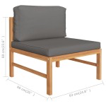 vidaXL Set mobilier de grădină cu perne gri închis, 2 piese, lemn tec vidaXL Set mobilier de grădină cu perne gri închis, 2 piese, lemn tec