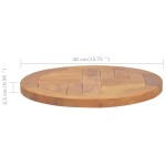 vidaXL Blat de masă, 40 cm, lemn masiv de tec, rotund, 2,5 cm vidaXL Blat de masă, 40 cm, lemn masiv de tec, rotund, 2,5 cm