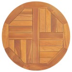 vidaXL Blat de masă, 50 cm, lemn masiv de tec, rotund, 2,5 cm