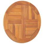 vidaXL Blat de masă, 50 cm, lemn masiv de tec, rotund, 2,5 cm