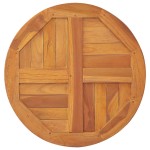 vidaXL Blat de masă, 50 cm, lemn masiv de tec, rotund, 2,5 cm