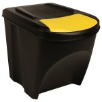vidaXL Coșuri de gunoi stivuibile 3 buc. antracit, 75 L polipropilenă vidaXL Coșuri de gunoi stivuibile 3 buc. antracit, 75 L polipropilenă