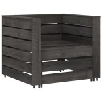 vidaXL Set mobilier de grădină paleți, 2 piese, gri, lemn pin tratat vidaXL Set mobilier de grădină paleți, 2 piese, gri, lemn pin tratat