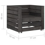 vidaXL Set mobilier de grădină paleți, 2 piese, gri, lemn pin tratat vidaXL Set mobilier de grădină paleți, 2 piese, gri, lemn pin tratat