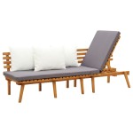 vidaXL Pat de zi de grădină, 200x65 cm, lemn masiv de acacia