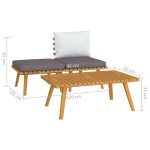 vidaXL Set mobilier de grădină cu perne, 3 piese, lemn masiv acacia vidaXL Set mobilier de grădină cu perne, 3 piese, lemn masiv acacia