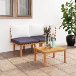 vidaXL Set mobilier de grădină cu perne, 2 piese, lemn masiv de acacia vidaXL Set mobilier de grădină cu perne, 2 piese, lemn masiv de acacia
