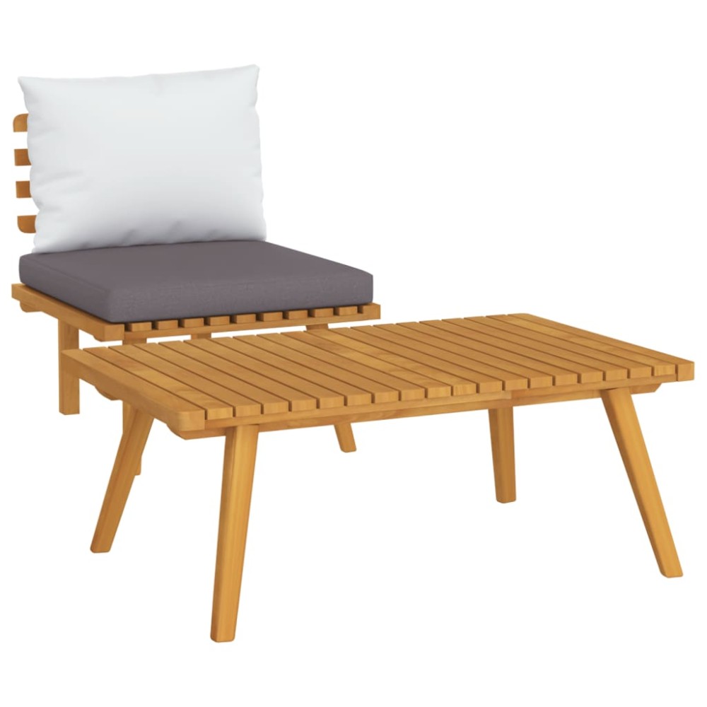 vidaXL Set mobilier de grădină cu perne, 2 piese, lemn masiv de acacia
