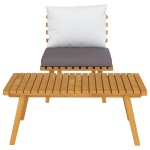 vidaXL Set mobilier de grădină cu perne, 2 piese, lemn masiv de acacia vidaXL Set mobilier de grădină cu perne, 2 piese, lemn masiv de acacia