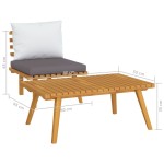 vidaXL Set mobilier de grădină cu perne, 2 piese, lemn masiv de acacia vidaXL Set mobilier de grădină cu perne, 2 piese, lemn masiv de acacia