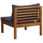 vidaXL Set mobilier grădină perne gri închis, 3 piese, lemn acacia