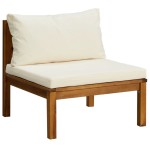 vidaXL Set canapea grădină perne alb crem, 2 piese, lemn masiv acacia vidaXL Set canapea grădină perne alb crem, 2 piese, lemn masiv acacia