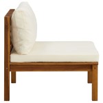 vidaXL Set canapea grădină perne alb crem, 2 piese, lemn masiv acacia vidaXL Set canapea grădină perne alb crem, 2 piese, lemn masiv acacia