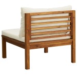 vidaXL Set canapea grădină perne alb crem, 2 piese, lemn masiv acacia vidaXL Set canapea grădină perne alb crem, 2 piese, lemn masiv acacia