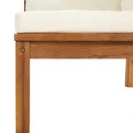 vidaXL Canapea modulară de colț cu perne alb crem, lemn de acacia vidaXL Canapea modulară de colț cu perne alb crem, lemn de acacia