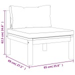 vidaXL Canapea de mijloc modulară, perne gri închis, lemn masiv acacia vidaXL Canapea de mijloc modulară, perne gri închis, lemn masiv acacia