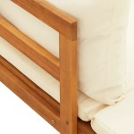 vidaXL Șezlong cu 1 cotieră, alb crem, lemn masiv de acacia vidaXL Șezlong cu 1 cotieră, alb crem, lemn masiv de acacia
