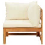 vidaXL Set mobilier grădină perne alb/crem, 2 piese, lemn masiv acacia