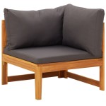 vidaXL Set mobilier grădină cu perne gri închis, 2 piese, lemn acacia