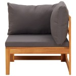vidaXL Set mobilier grădină cu perne gri închis, 2 piese, lemn acacia