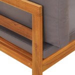 vidaXL Set mobilier grădină cu perne gri închis, 2 piese, lemn acacia