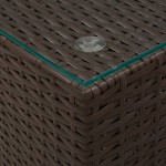 vidaXL Masă laterală cu blat de sticlă, maro, 35x35x52 cm, poliratan vidaXL Masă laterală cu blat de sticlă, maro, 35x35x52 cm, poliratan