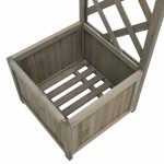 vidaXL Pergolă de grădină cu jardinieră, gri, lemn masiv de brad vidaXL Pergolă de grădină cu jardinieră, gri, lemn masiv de brad