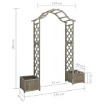 vidaXL Pergolă de grădină cu jardinieră, gri, lemn masiv de brad vidaXL Pergolă de grădină cu jardinieră, gri, lemn masiv de brad