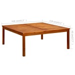 vidaXL Măsuță de cafea de grădină 110x110x45 cm lemn masiv acacia vidaXL Măsuță de cafea de grădină 110x110x45 cm lemn masiv acacia