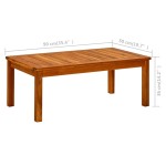 vidaXL Măsuță de cafea de grădină, 90x50x36 cm, lemn masiv acacia vidaXL Măsuță de cafea de grădină, 90x50x36 cm, lemn masiv acacia