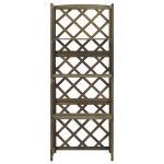 vidaXL Spalier cu rafturi, gri, 55x30x140 cm, lemn masiv brad vidaXL Spalier cu rafturi, gri, 55x30x140 cm, lemn masiv brad