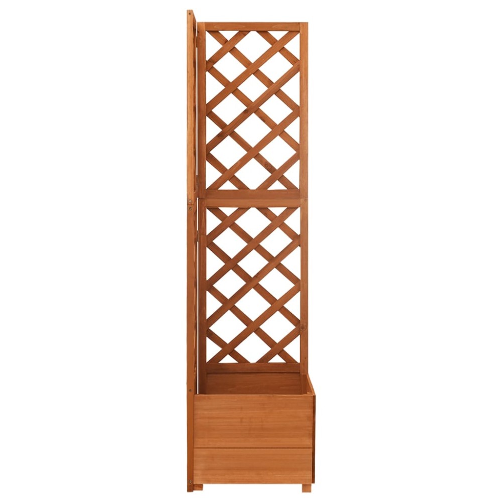 vidaXL Jardinieră colț cu spalier, 40x40x150 cm, lemn masiv brad