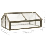 vidaXL Seră, gri, 114x80x50 cm, lemn de brad vidaXL Seră, gri, 114x80x50 cm, lemn de brad