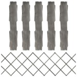 vidaXL Garduri din spalier, 5 buc., gri, 180x60 cm, lemn masiv de brad vidaXL Garduri din spalier, 5 buc., gri, 180x60 cm, lemn masiv de brad