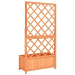 vidaXL Jardinieră cu spalier, maro, 70x30x135 cm, lemn masiv brad