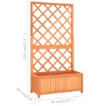 vidaXL Jardinieră cu spalier, maro, 70x30x135 cm, lemn masiv brad