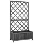 vidaXL Jardinieră colț cu spalier, negru, 70x30x135 cm,lemn masiv brad vidaXL Jardinieră colț cu spalier, negru, 70x30x135 cm,lemn masiv brad
