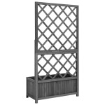 vidaXL Jardinieră colț cu spalier, negru, 70x30x135 cm,lemn masiv brad vidaXL Jardinieră colț cu spalier, negru, 70x30x135 cm,lemn masiv brad