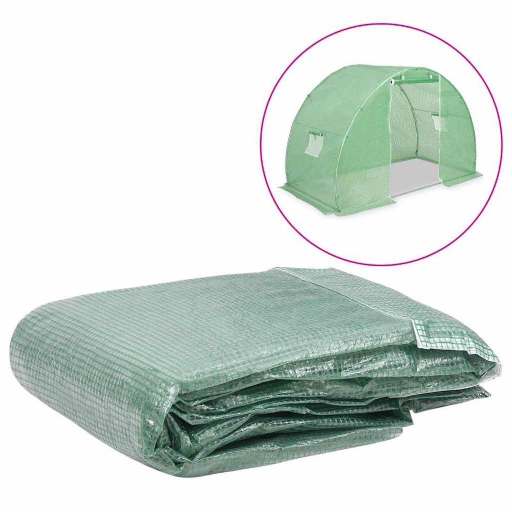 vidaXL Copertină rezervă pentru seră (4,5 m²), verde, 300x150x200 cm