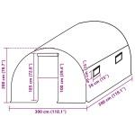 vidaXL Copertină de rezervă pentru seră (9 m²), verde, 300x300x200 cm vidaXL Copertină de rezervă pentru seră (9 m²), verde, 300x300x200 cm