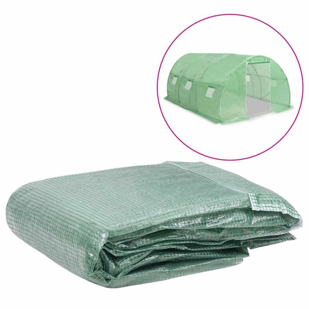 vidaXL Copertină rezervă pentru seră (13,5 m²), verde, 300x450x200 cm